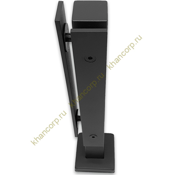 Стойка FOS-08 для стекла угловая напольная 78х400 мм со сверлением, нержавейка/черный