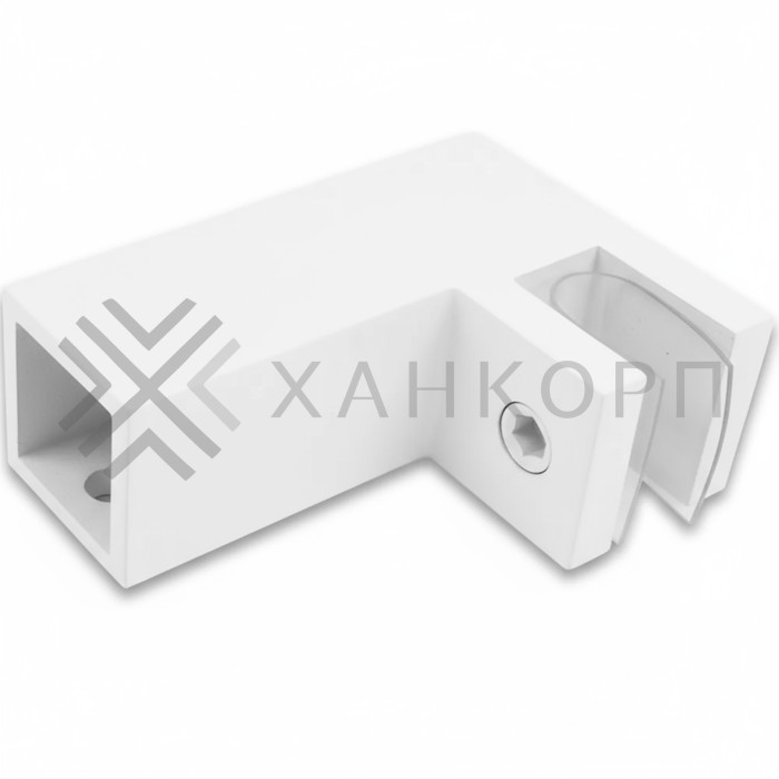 Держатель стекла FDC-61, 15х15 торцевой 90°, нержавейка/белый
