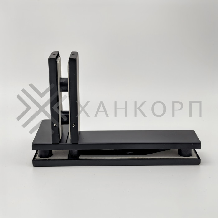 Фитинг угловой FKF-35L с осью и ребром жесткости левосторонний, нержавейка/черный