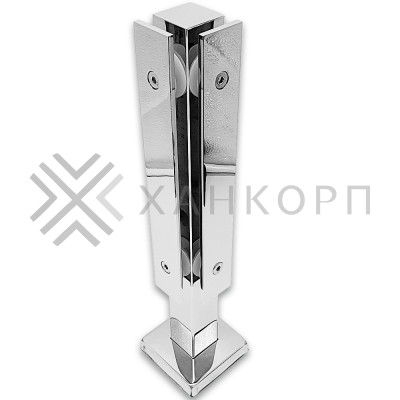 Стойка FOS-08 для стекла угловая напольная 78х400 мм со сверлением, нержавейка/полированный