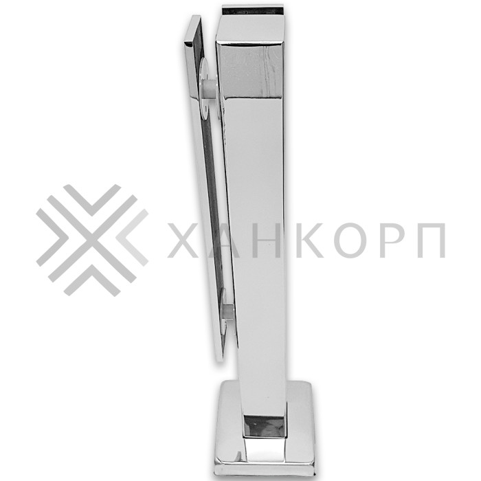 Стойка FOS-08 для стекла угловая напольная 78х400 мм со сверлением, нержавейка/полированный