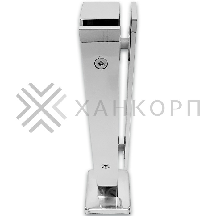 Стойка FOS-08 для стекла угловая напольная 78х400 мм со сверлением, нержавейка/полированный