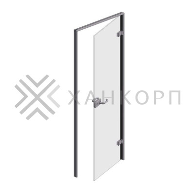 Комплект дверной коробки FDM-62R, для цельностеклянного проема Правый, алюминий/анодированный