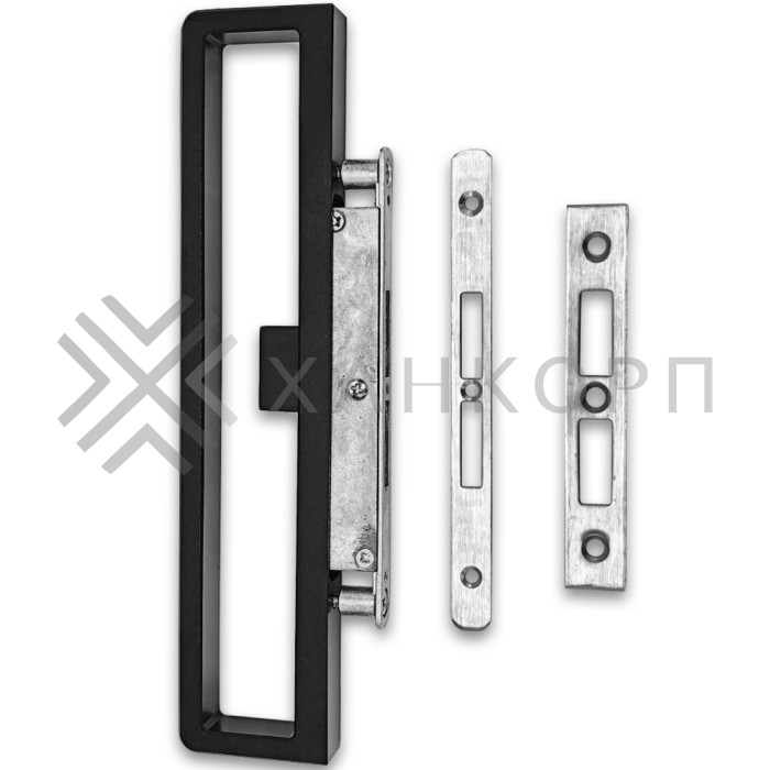 Ручка FDR-301 для стеклянной двери с замком, алюминий/черный