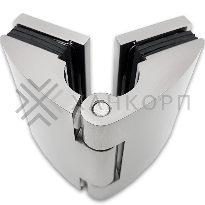 Петля Европа FDP-113 стекло-стекло 180˚, с крышками, латунь/матовый