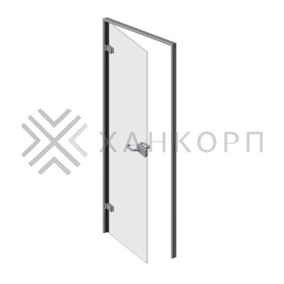 Комплект дверной коробки FDM-62L, для цельностеклянного проема Левый, алюминий/анодированный