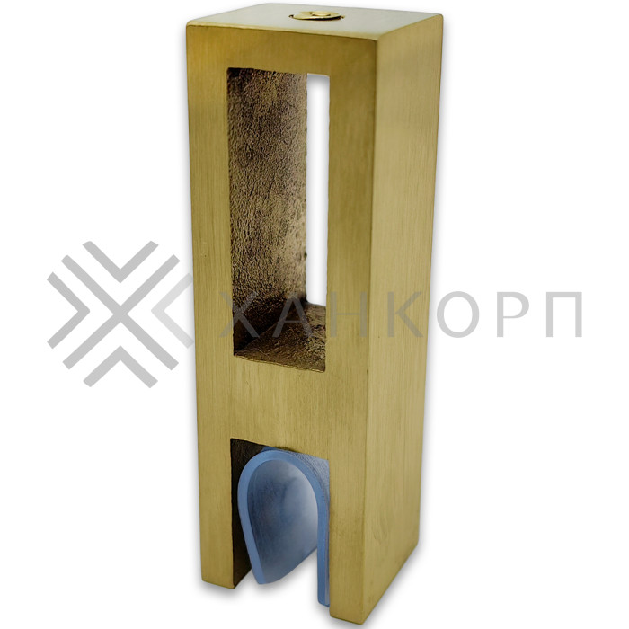 Держатель стекла FDC-31 сквозной 30х10 вертикальный, нержавейка/брашированное золото