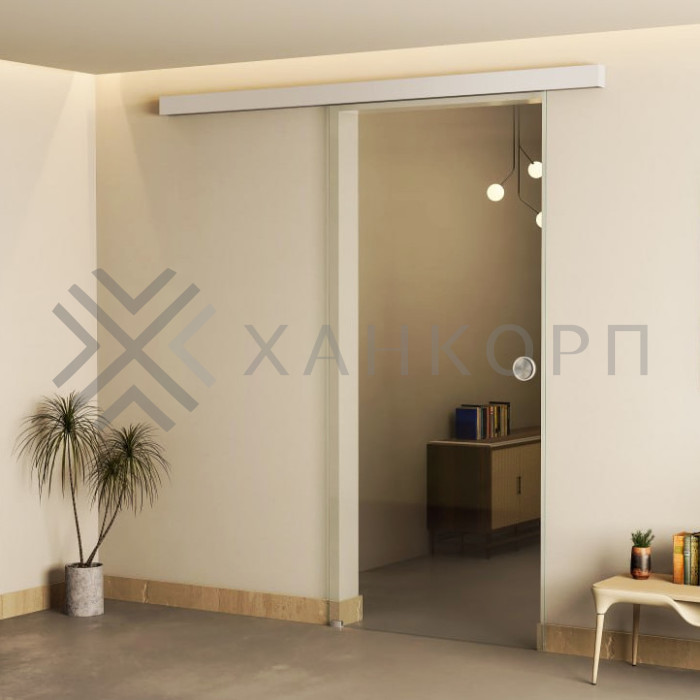 Раздвижная система FDS-16 с треком 2 м для стеклянных дверей, алюминий/матовый