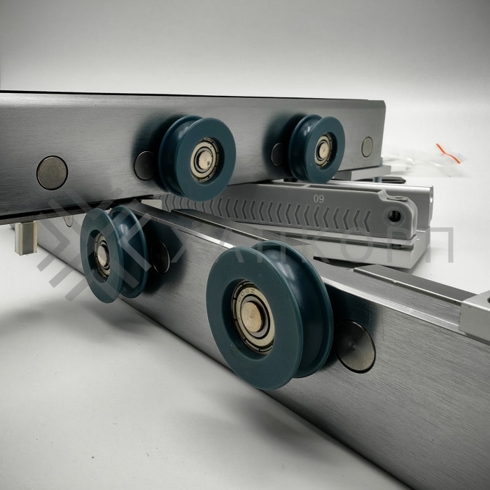 Раздвижная система FDS-16 с треком 2 м для стеклянных дверей, алюминий/матовый