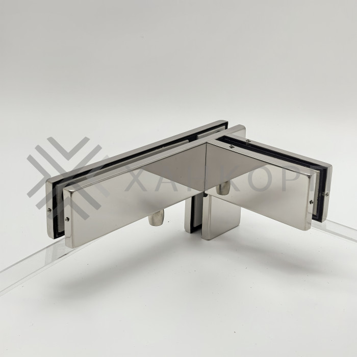 Фитинг угловой FKF-35L с осью и ребром жесткости левосторонний, нержавейка/полированный