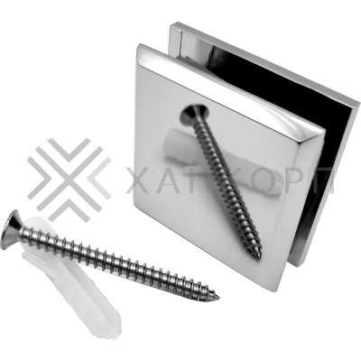 Коннектор Бета β FDK-22 стена-стекло 90˚, латунь/хром