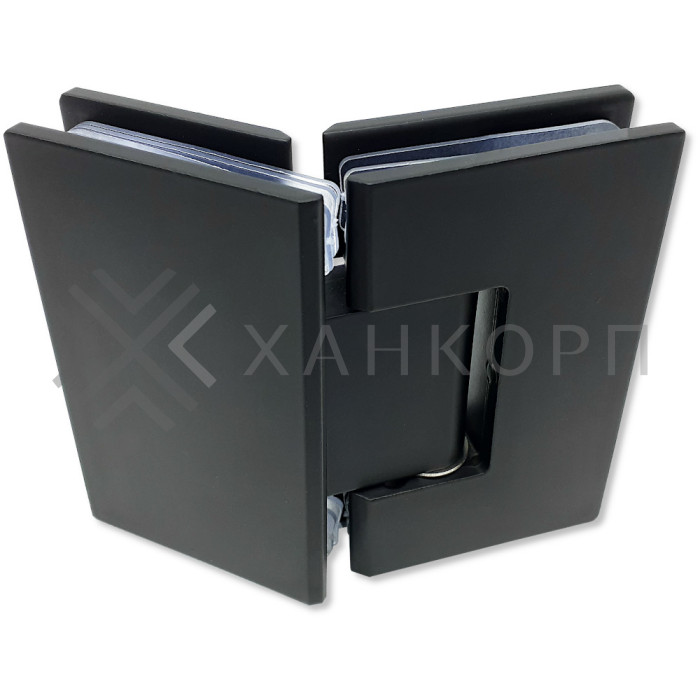 Петля Альфа α FDP-14E стекло-стекло 135˚, нержавейка/черный