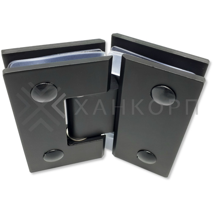 Петля Альфа α FDP-14E стекло-стекло 135˚, нержавейка/черный