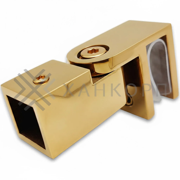 Держатель стекла FDC-50, 15х15 торцевой 0°-180°, нержавейка/золото