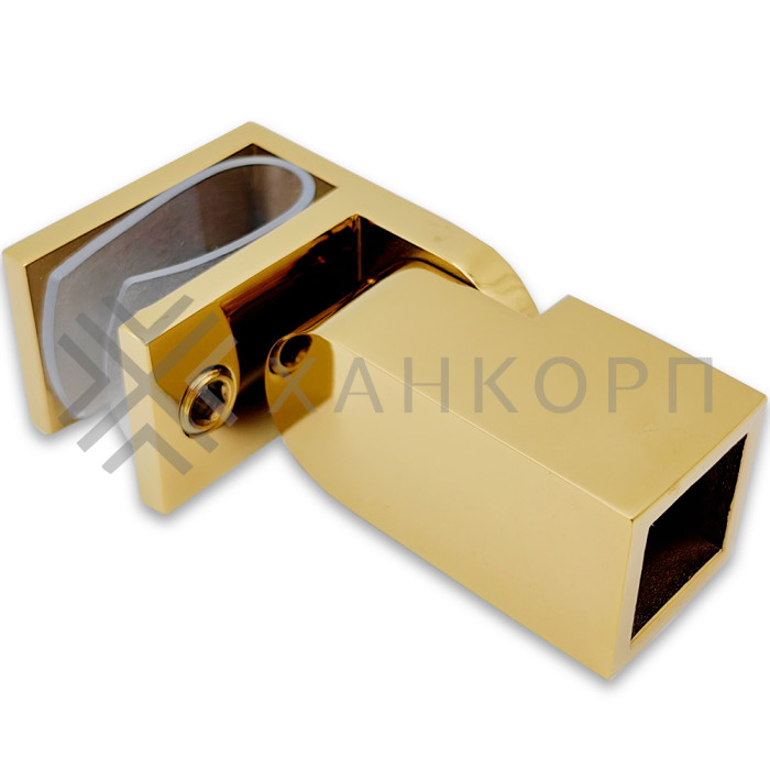 Держатель стекла FDC-50, 15х15 торцевой 0°-180°, нержавейка/золото