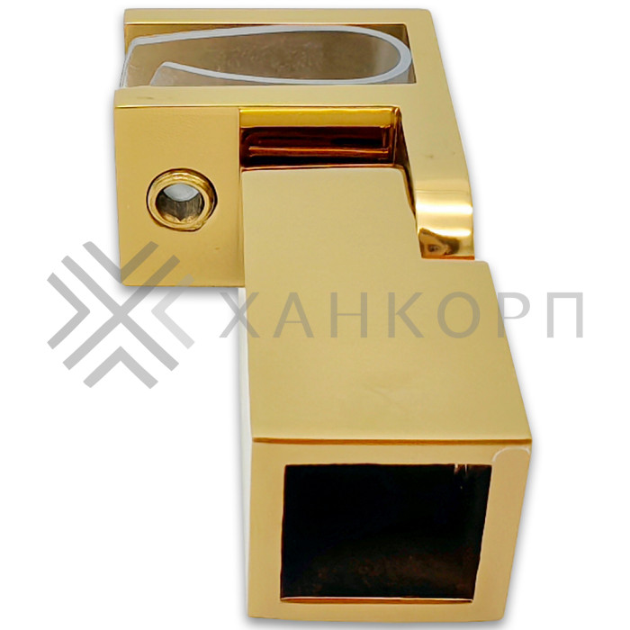 Держатель стекла FDC-50, 15х15 торцевой 0°-180°, нержавейка/золото