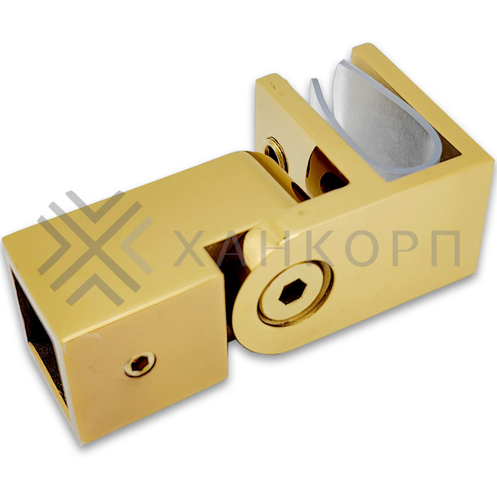 Держатель стекла FDC-50, 15х15 торцевой 0°-180°, нержавейка/золото