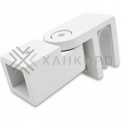 Держатель стекла FDC-50, 15х15 торцевой 0°-180°, нержавейка/белый