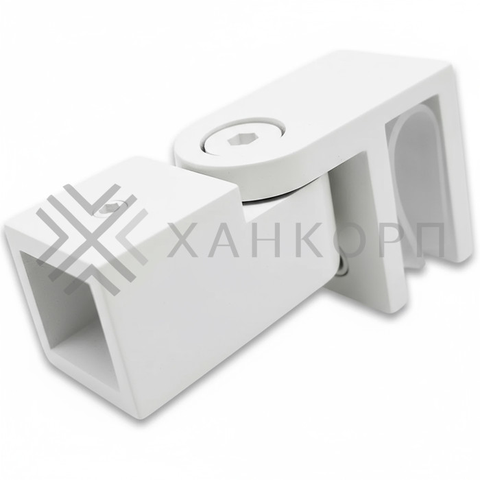 Держатель стекла FDC-50, 15х15 торцевой 0°-180°, нержавейка/белый