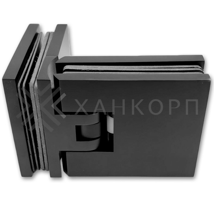 Петля Аврора FDP-184 стекло-стекло 90˚ с крышками, латунь/черный