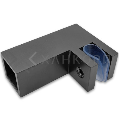 Держатель стекла FDC-61, 15х15 торцевой 90°, нержавейка/оружейная сталь