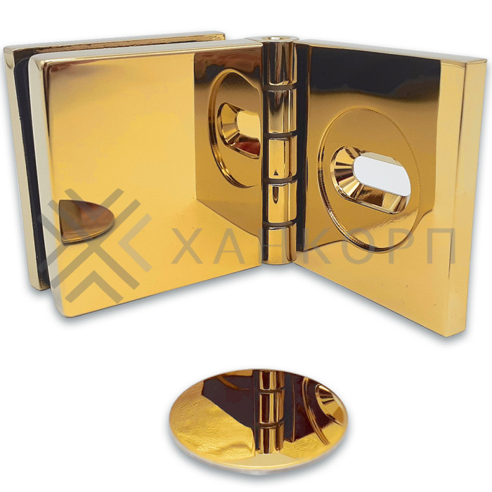 Коннектор Пегас FDK-100 стена-стекло 0°-180°, латунь/золото