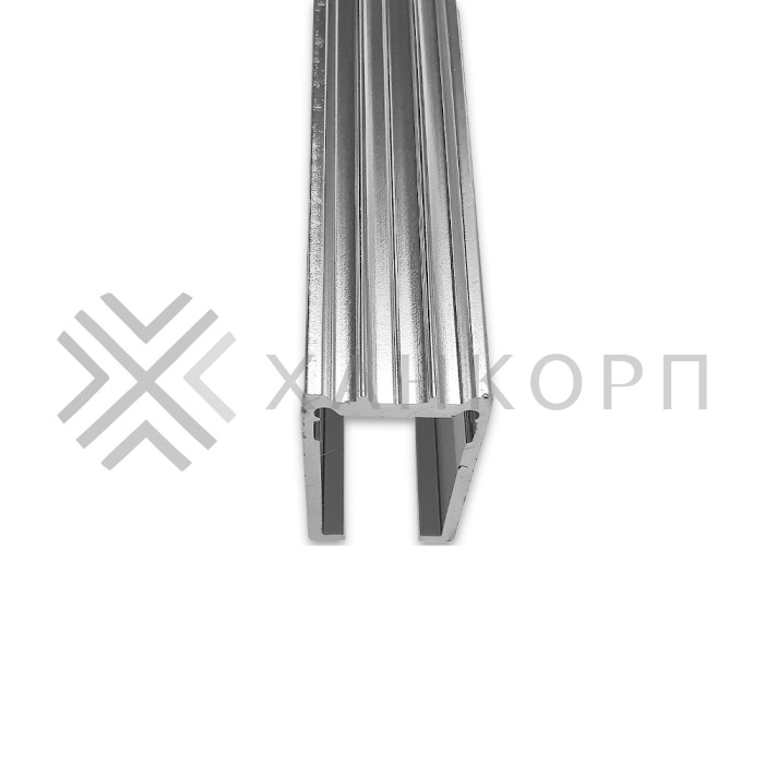 Профиль полированный FDPA-54.22 опорный БЕЗ УПЛОТНИТЕЛЯ 30х17х2 мм под стекло 8 мм, 2.2 м, алюминий/полированный