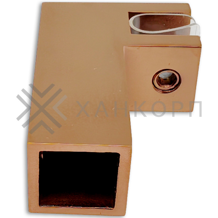 Держатель стекла FDC-61, 15х15 торцевой 90°, нержавейка/розовое золото