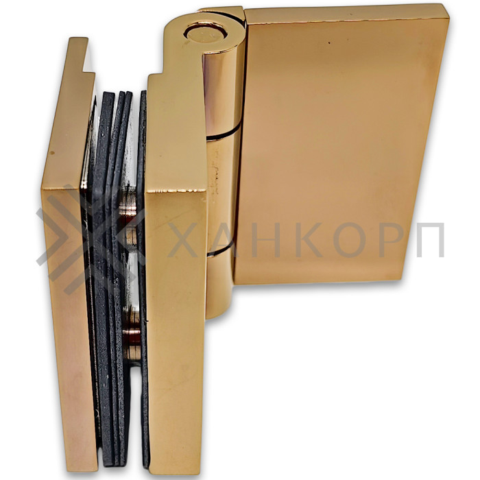 Петля Майя FDP-172 стена-стекло 90˚ открывание внутрь, латунь/розовое золото