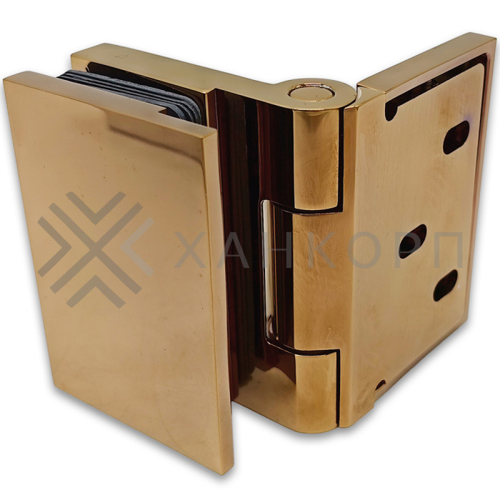 Петля Майя FDP-172 стена-стекло 90˚ открывание внутрь, латунь/розовое золото