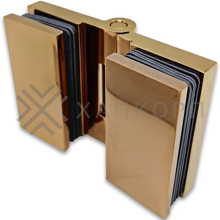 Петля Майя FDP-173 стекло-стекло 135˚-180˚, латунь/розовое золото