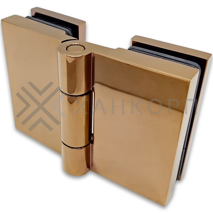 Петля Майя FDP-173 стекло-стекло 135˚-180˚, латунь/розовое золото