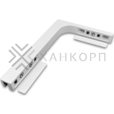 Угловой стабилизатор Диор FDK-4L стена-стекло 90˚ левый, нержавейка/белый