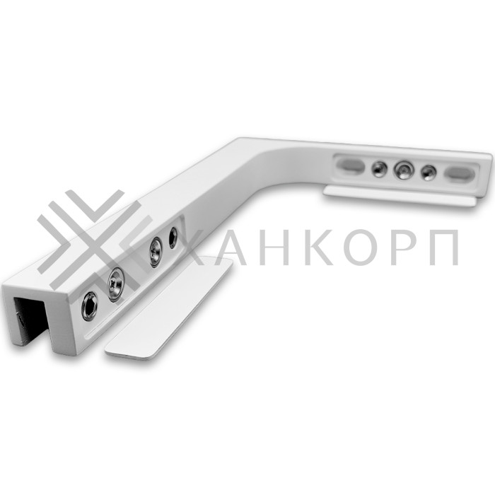 Угловой стабилизатор Диор FDK-4L стена-стекло 90˚ левый, нержавейка/белый