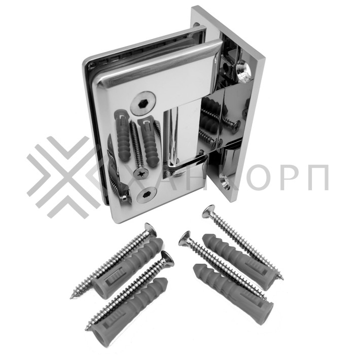 Петля Бета β FDP-21 стена-стекло центральное крепление, цинк/хром