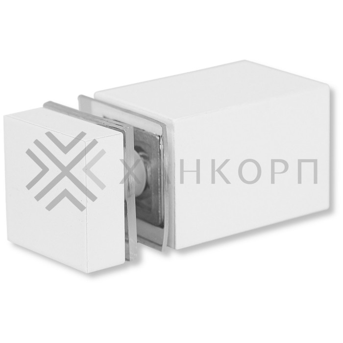 Крепление FDC-54 трубы 15х15 к стеклу, нержавейка/белый