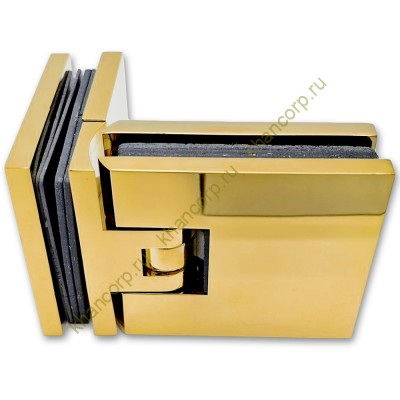 Петля Аврора FDP-184 стекло-стекло 90˚ с крышками, латунь/золото