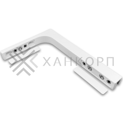 Угловой стабилизатор Диор FDK-4R стена-стекло 90˚ правый, нержавейка/белый