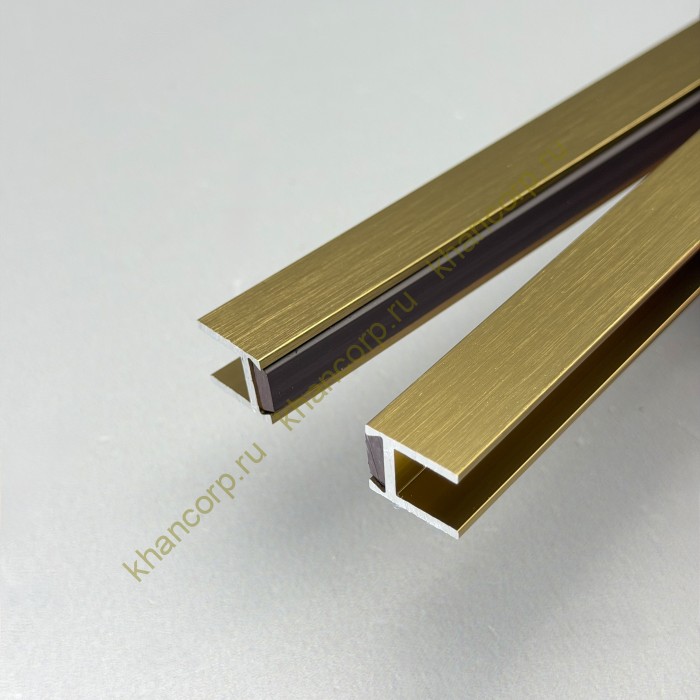 Профиль магнитный FDPA-71.3 стекло-стекло 180°, для стекла 8 мм, длина 3м, алюминий/брашированное золото