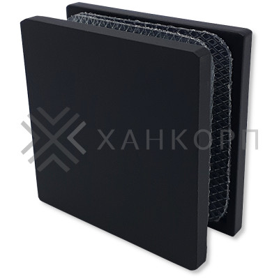 Коннектор Альфа α FDK-12 стена-стекло 90˚, нержавейка/черный