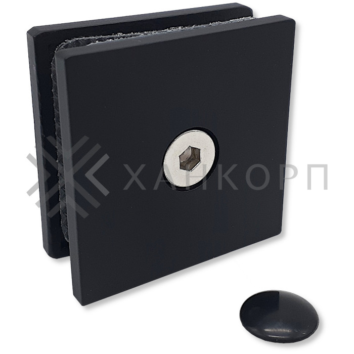 Коннектор Альфа α FDK-12 стена-стекло 90˚, нержавейка/черный