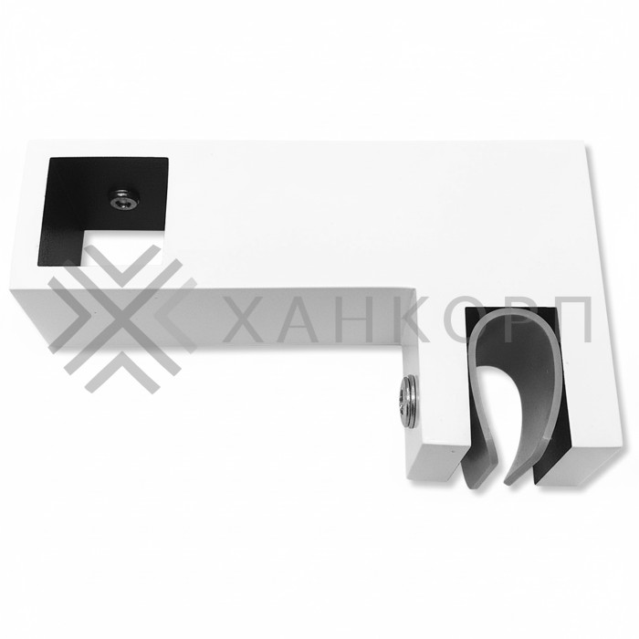 Держатель стекла FDC-55 сквозной 15х15 горизонтальный, нержавейка/белый