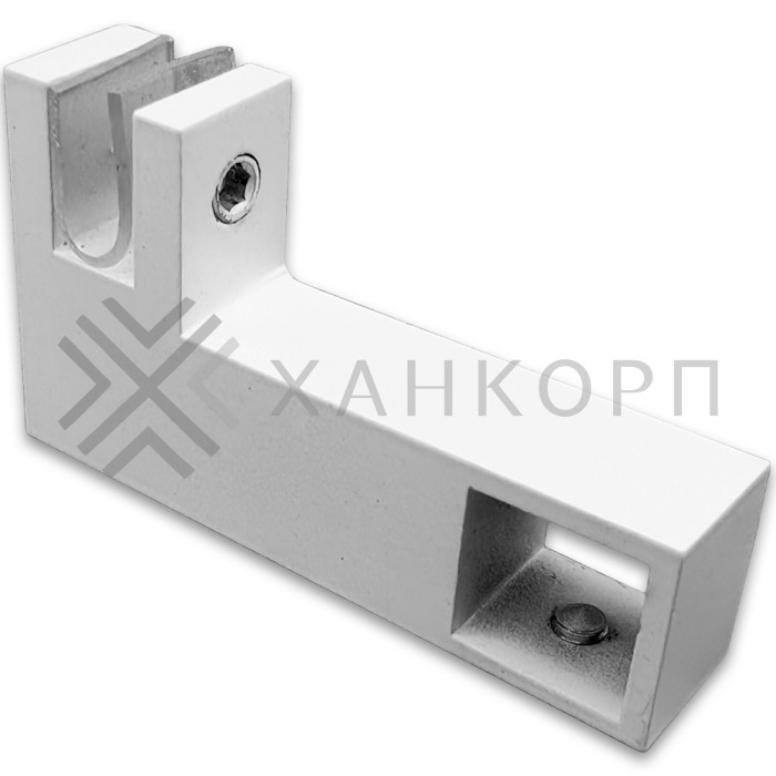 Держатель стекла FDC-55 сквозной 15х15 горизонтальный, нержавейка/белый