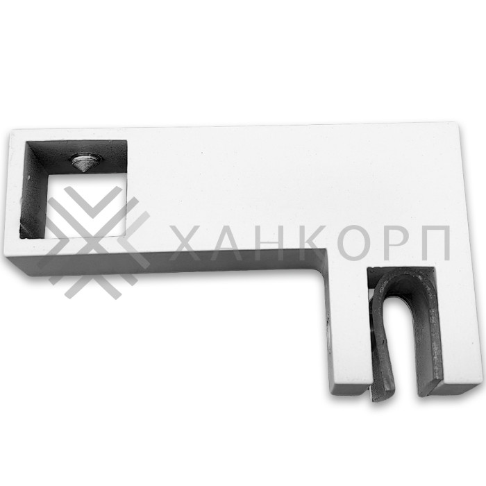 Держатель стекла FDC-55 сквозной 15х15 горизонтальный, нержавейка/белый