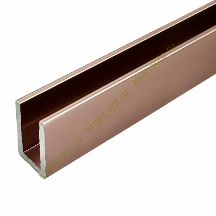 Профиль FDPA-50.3 п-образный 20х13х2 мм под стекло 8 мм, 3 м , алюминий/розовое золото