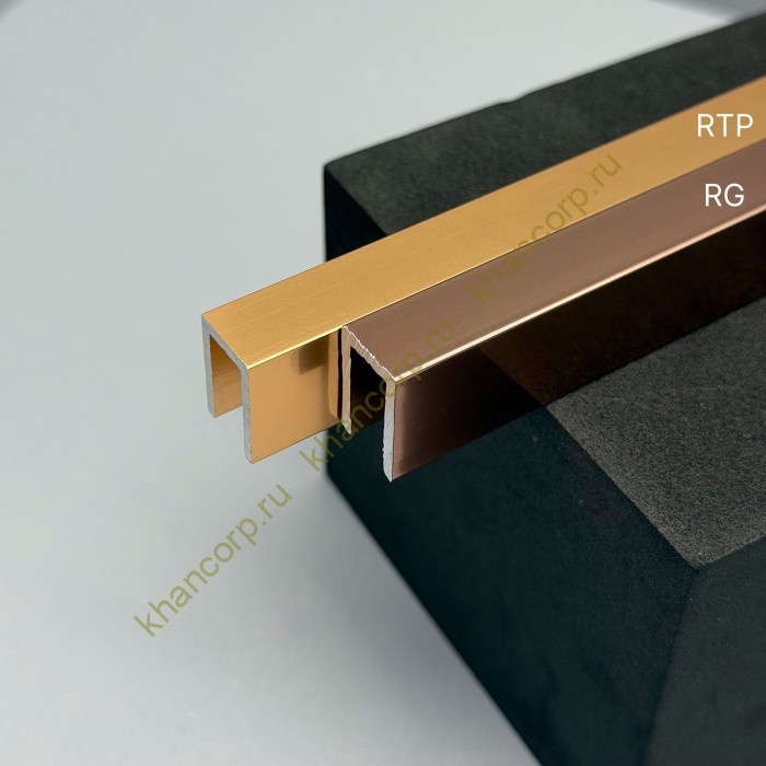 Профиль FDPA-50.3 п-образный 20х13х2 мм под стекло 8 мм, 3 м , алюминий/розовое золото