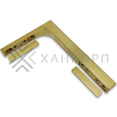 Угловой стабилизатор Диор FDK-4R стена-стекло 90˚ правый, нержавейка/брашированное золото