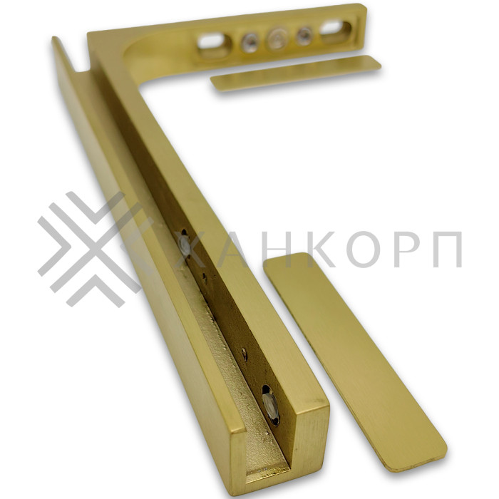 Угловой стабилизатор Диор FDK-4R стена-стекло 90˚ правый, нержавейка/брашированное золото