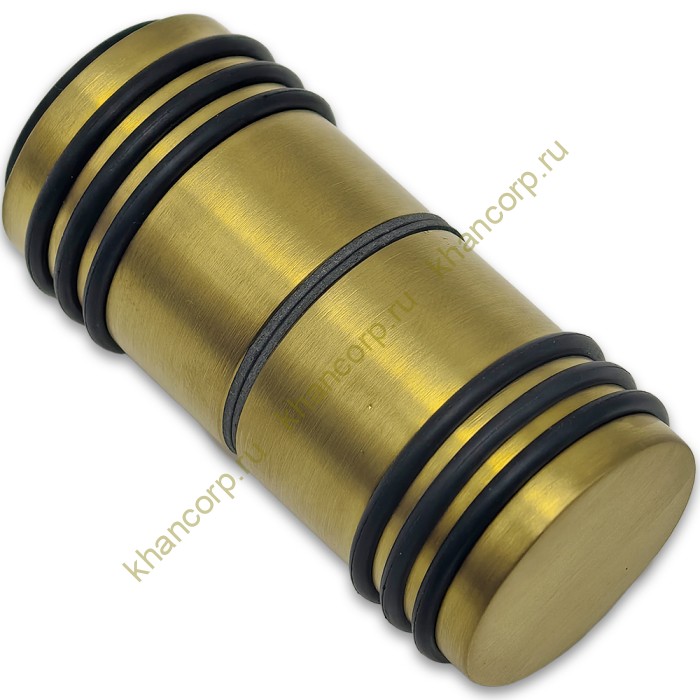 Ручка кноб Йота FDR-141 с одним резиновым торцом, алюминий/брашированное золото