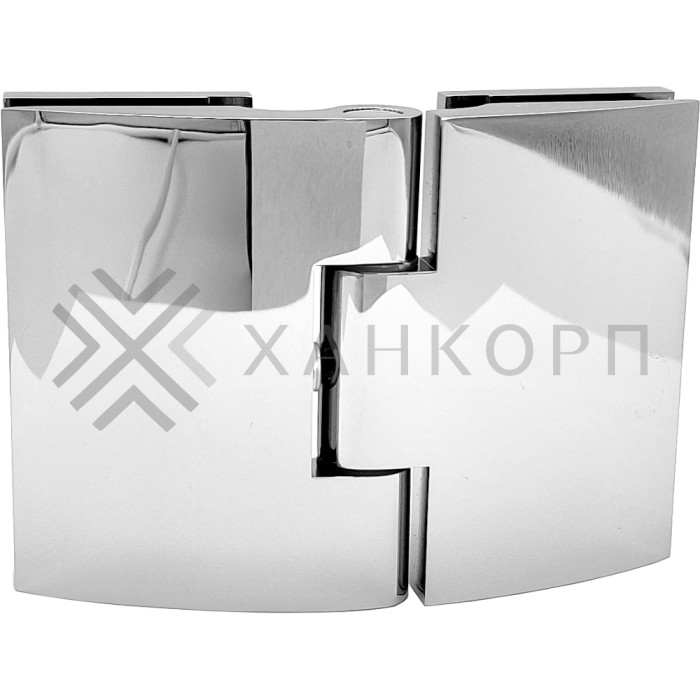 Петля Европа FDP-113 стекло-стекло 180˚, с крышками, латунь/хром